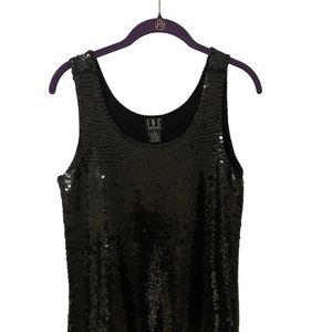 INC Black sequin tank top. Size petite medium